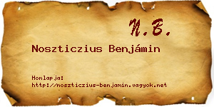 Noszticzius Benjámin névjegykártya
